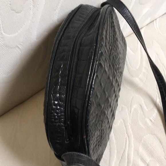 Vintage 80’s Black Croc Leather Handbag - Picture 3 of 6